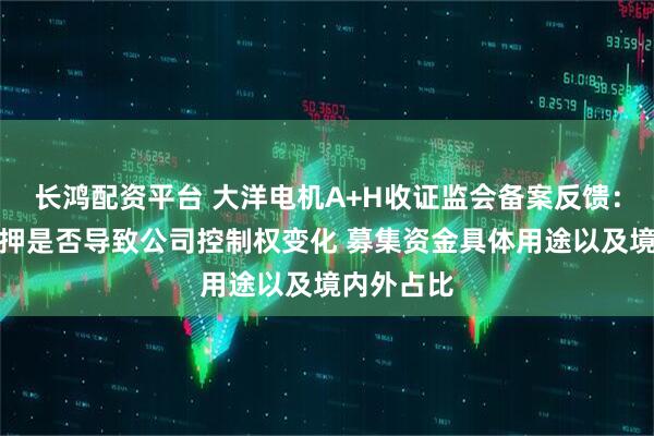 长鸿配资平台 大洋电机A+H收证监会备案反馈:实控人质押是否导致公司控制权变化 募集资金具体用途以及境内外占比